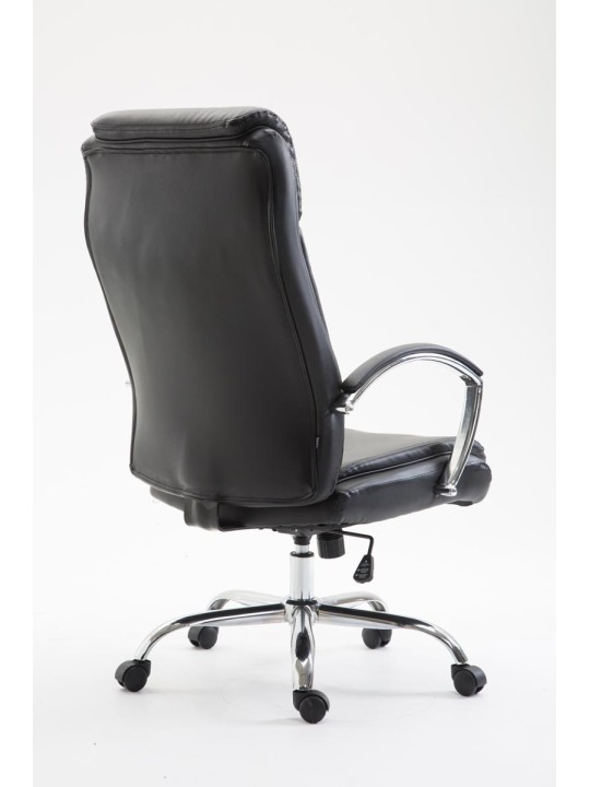 Silla de oficina Vaud piel sintética, negro