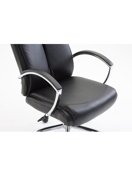 Silla de oficina Vaud piel sintética, negro