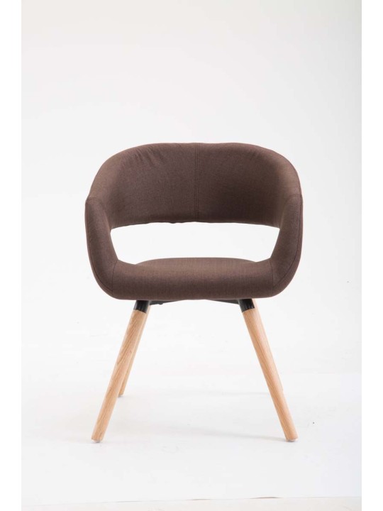 Silla de comedor Giza tela Natura, marrón