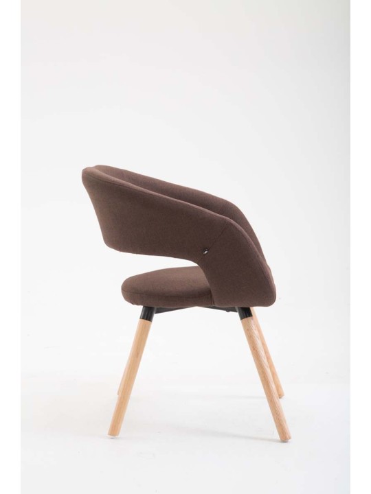 Silla de comedor Giza tela Natura, marrón