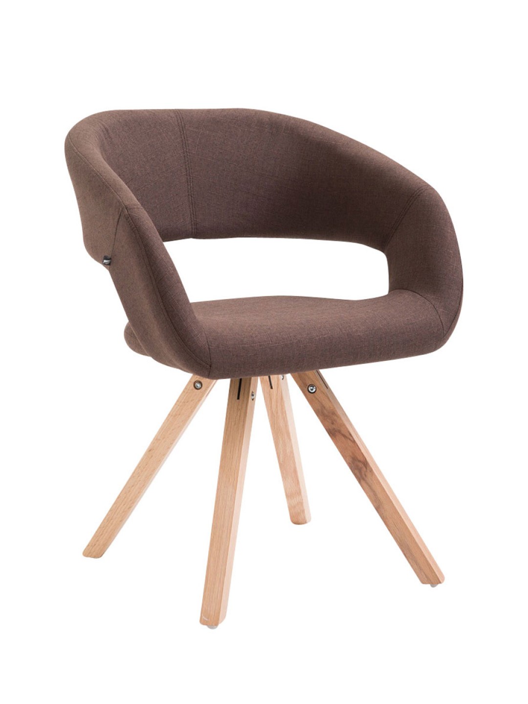 Silla de comedor Suez tela Natura, marrón