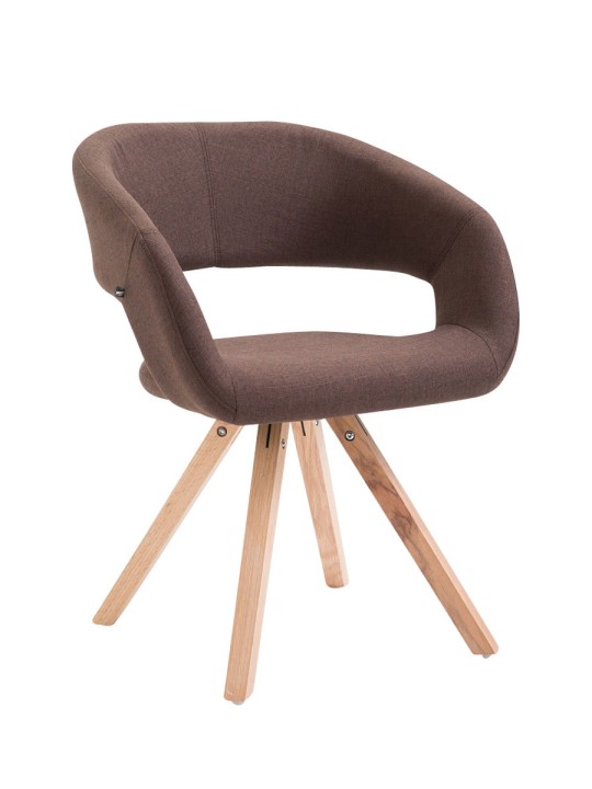Silla de comedor Suez tela Natura, marrón