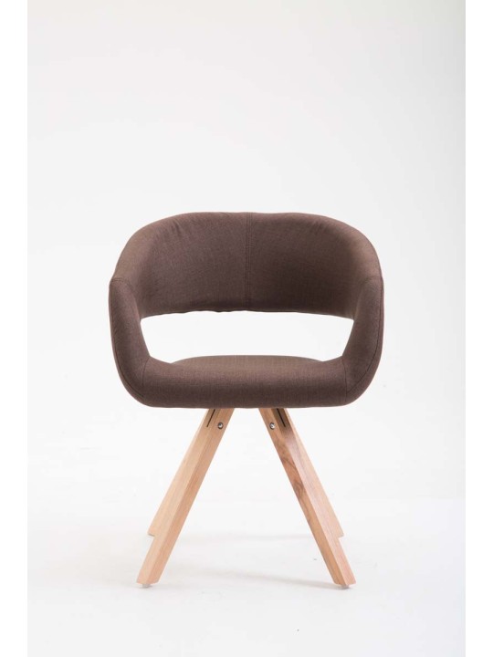 Silla de comedor Suez tela Natura, marrón