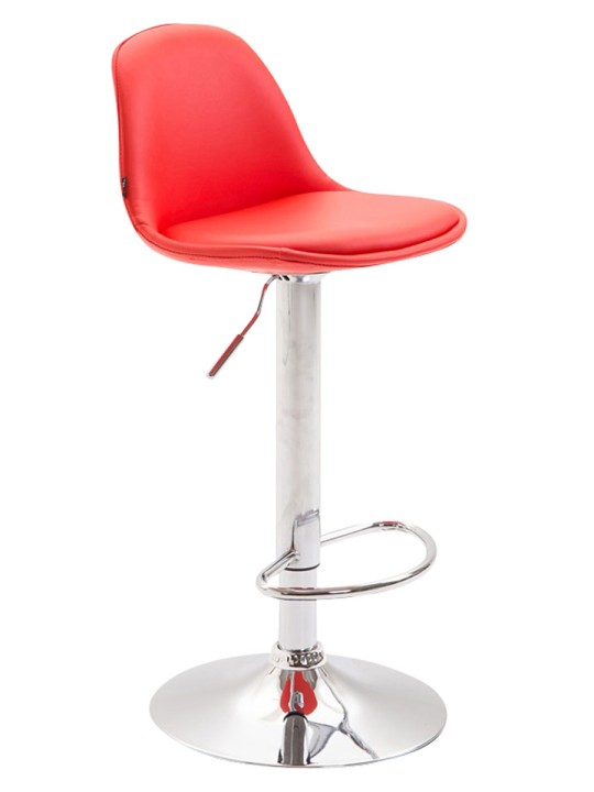 Taburete de bar Kiel totalmente tapizado en piel sintética, rojo Taburete de bar Kiel totalmente tapizado en piel sintética, rojo