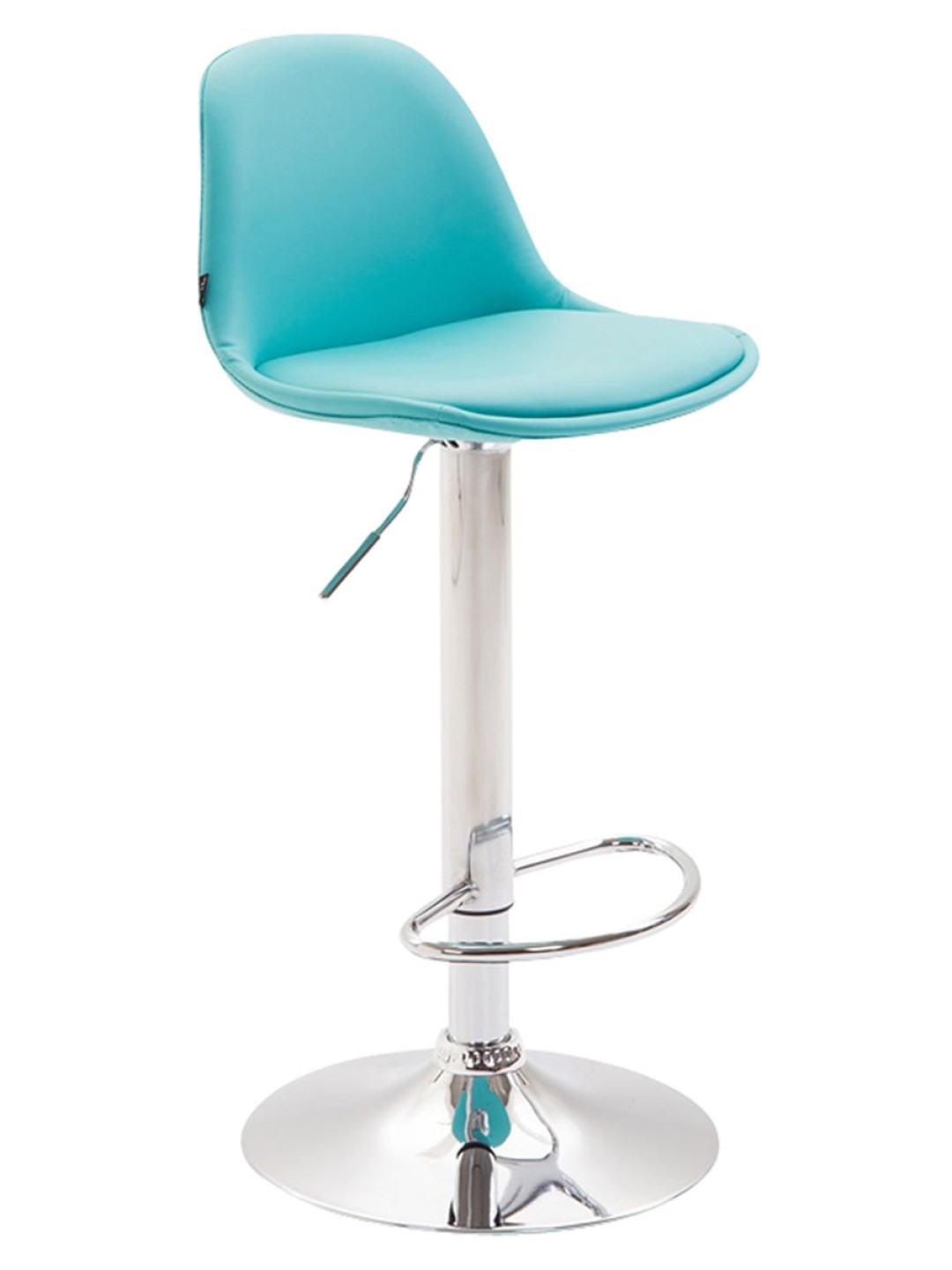 Taburete de bar Kiel totalmente tapizado en piel sintética, azul