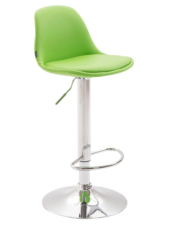 Taburete de bar Kiel totalmente tapizado en piel sintética, verde