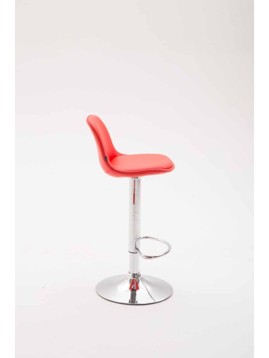 Taburete de bar Kiel totalmente tapizado en piel sintética, rojo Taburete de bar Kiel totalmente tapizado en piel sintética, rojo