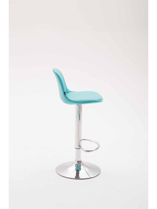 Taburete de bar Kiel totalmente tapizado en piel sintética, azul Taburete de bar Kiel totalmente tapizado en piel sintética, azul