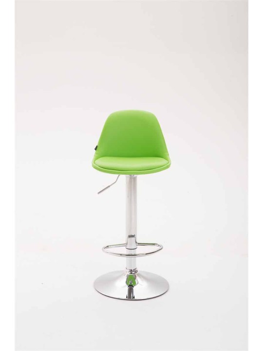 Taburete de bar Kiel totalmente tapizado en piel sintética, verde