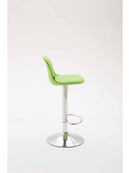 Taburete de bar Kiel totalmente tapizado en piel sintética, verde