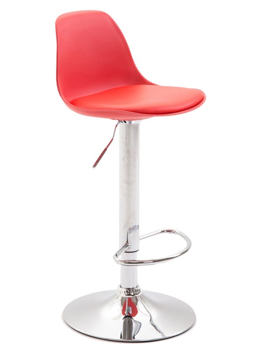 Taburete de bar Kiel de piel sintética, rojo