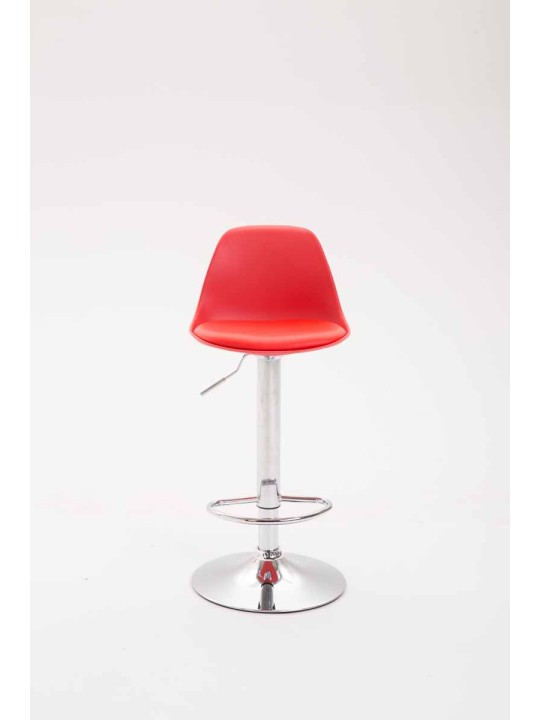 Taburete de bar Kiel de piel sintética, rojo