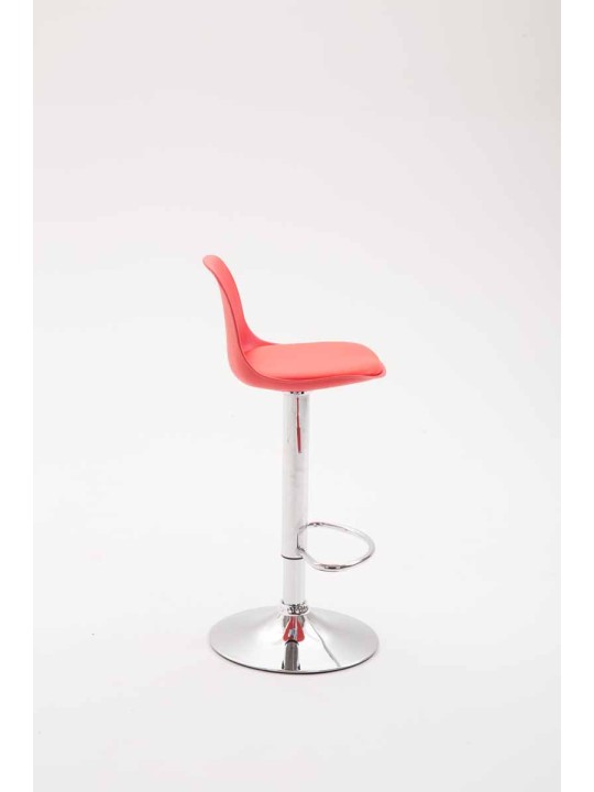 Taburete de bar Kiel de piel sintética, rojo