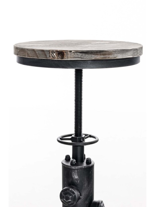 Taburete de bar Lumos, madera, plata antigua