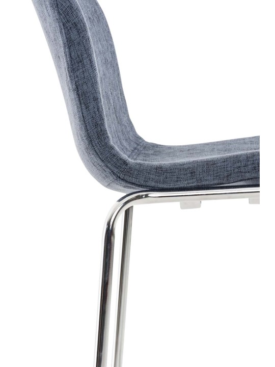 Taburete de bar Hoover tela estructura de 4 pies cromo, azul