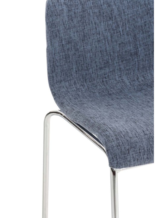 Taburete de bar Hoover tela estructura de 4 pies cromo, azul