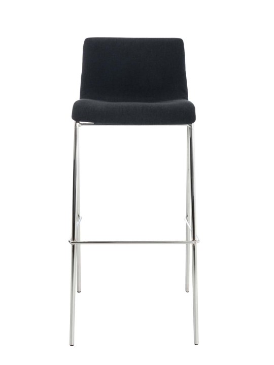 Taburete de bar Hoover tela estructura de 4 pies cromo, negro