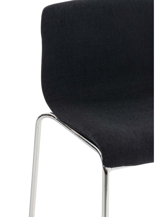 Taburete de bar Hoover tela estructura de 4 pies cromo, negro