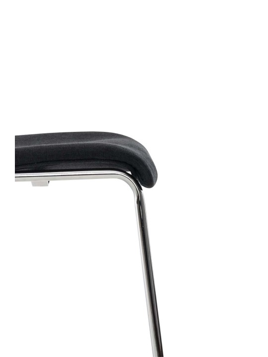 Taburete de bar Hoover tela estructura de 4 pies cromo, negro