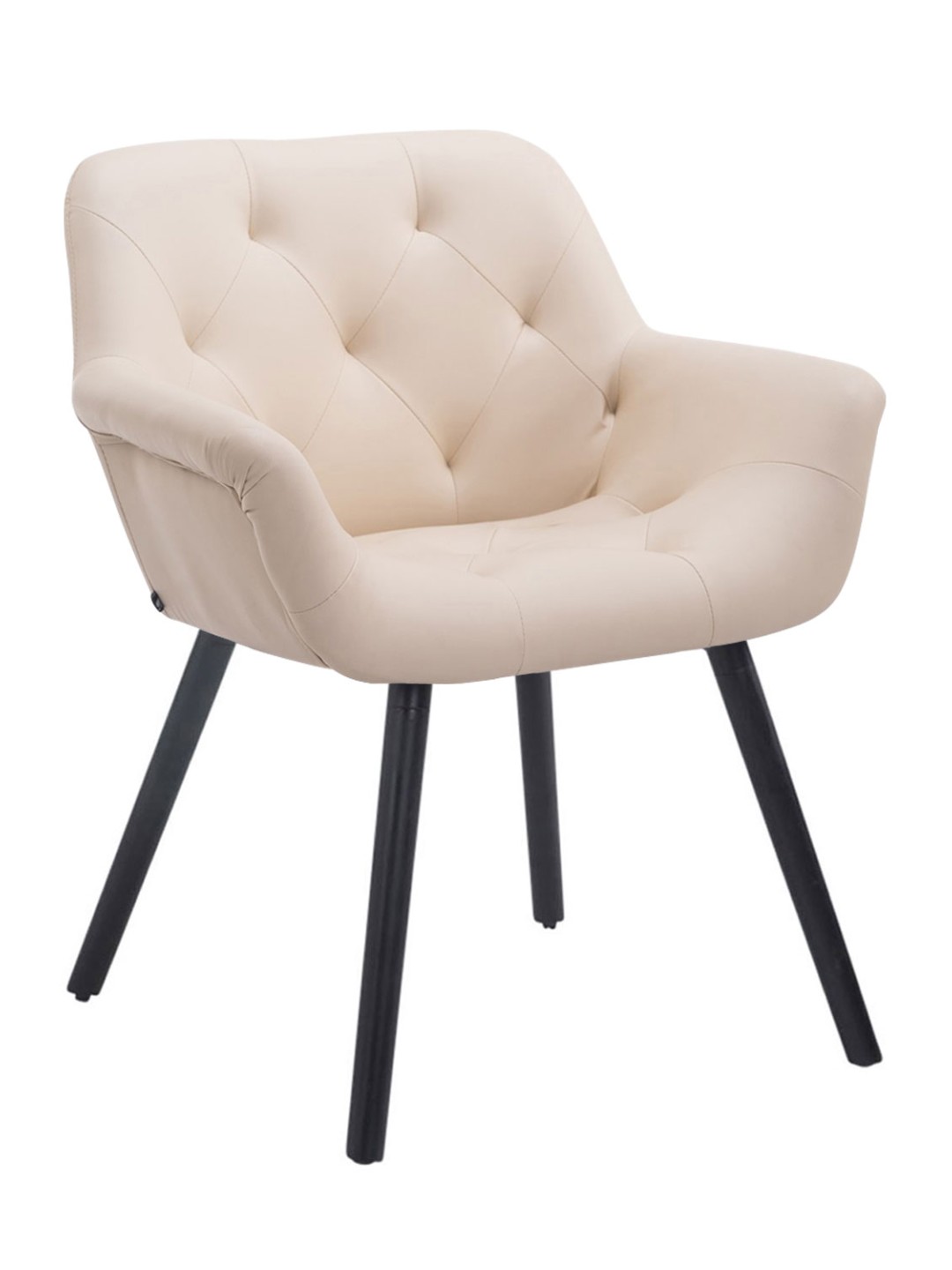 Silla de visita Cassidy de piel sintética, crema