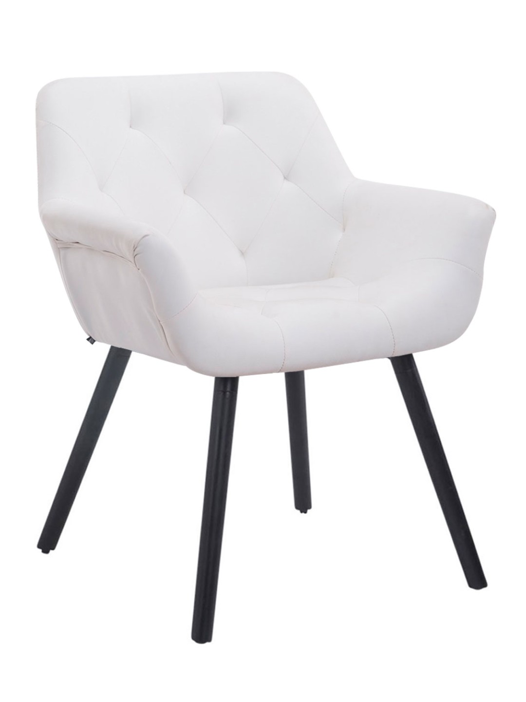 Silla de visita Cassidy de piel sintética, blanco