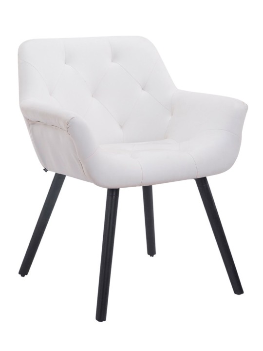 Silla de visita Cassidy de piel sintética, blanco