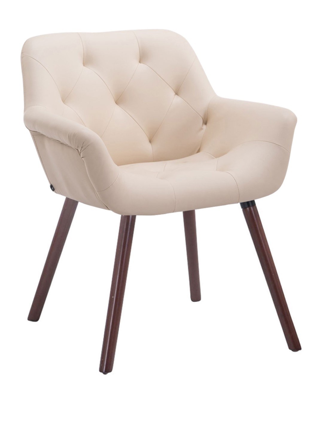 Silla de visita Cassidy nogal, crema