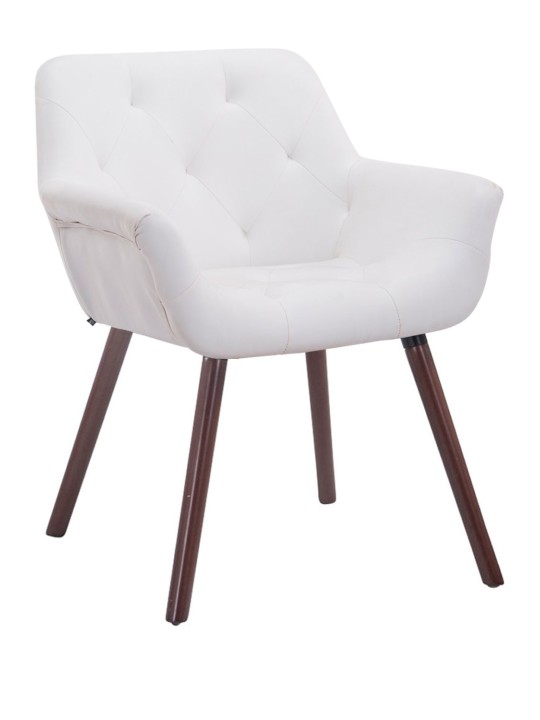 Silla de visita Cassidy nogal, blanco