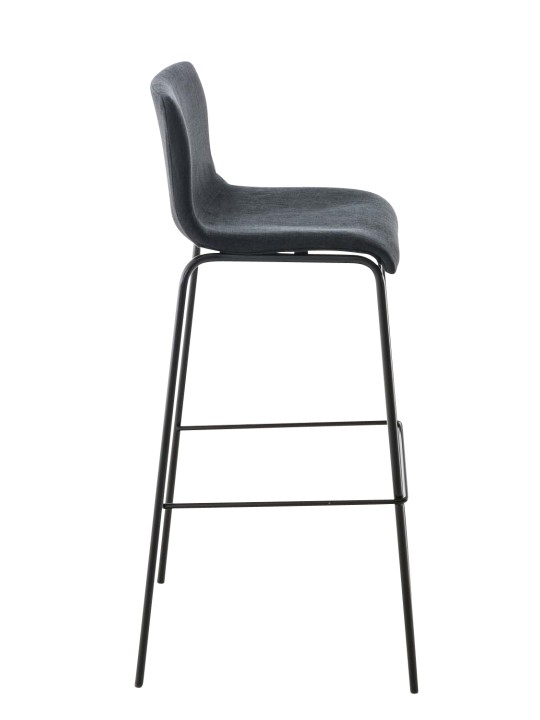 Taburete de bar Tela Hoover Estructura de 4 pies, gris oscuro