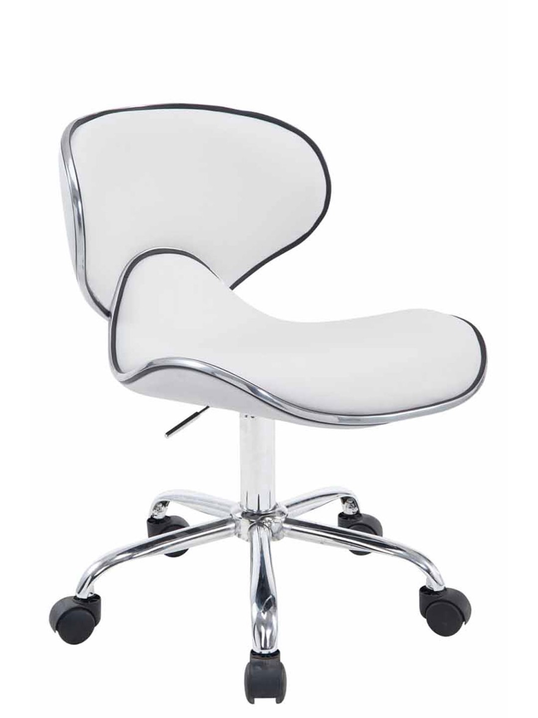 Taburete de trabajo Las Vegas V2 cuero artificial, blanco