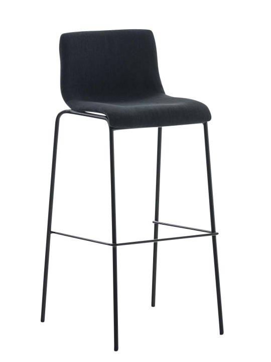 Juego de 2 taburetes de bar Tela Hoover Estructura de 4 pies, negro