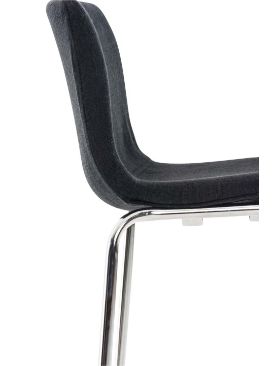 Juego de 2 taburetes de bar Hoover de tela con estructura de 4 pies cromada, negro