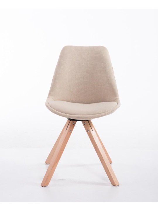 Silla de visita tela Toulouse Natura Square, crema