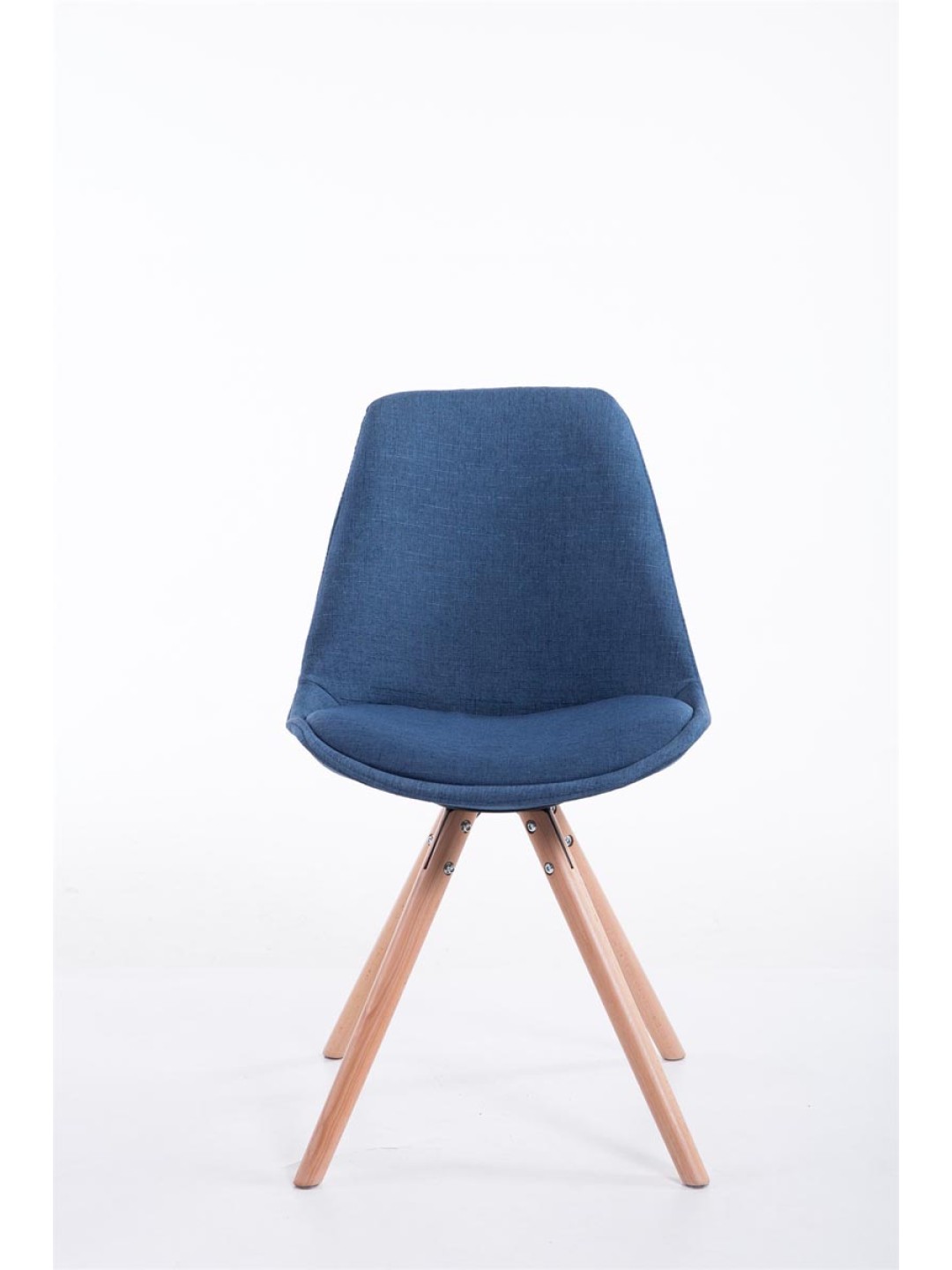 Silla de visita tela Toulouse Natura redonda, azul