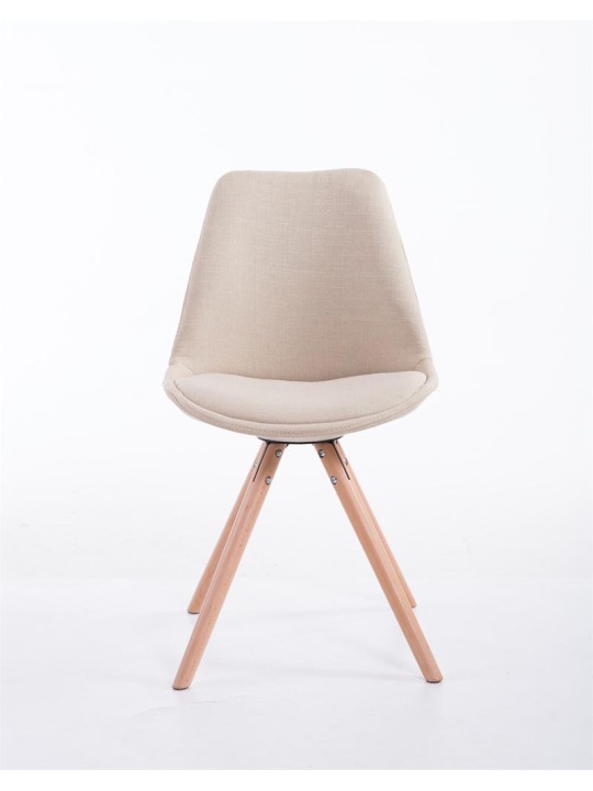 Silla de visita tela Toulouse Natura redonda, crema