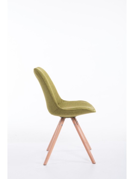 Silla de visita tela Toulouse Natura redonda, verde