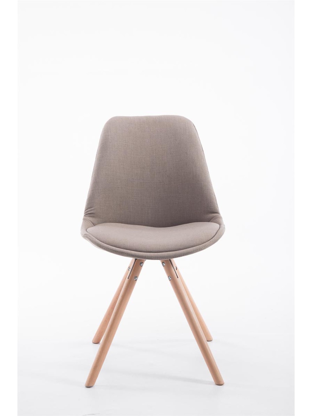 Silla de visita tela Toulouse Natura redonda, taupe