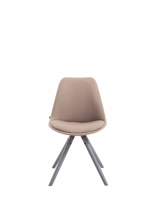 Silla de visita tela Toulouse redonda gris, taupe Silla de visita tela Toulouse redonda gris, taupe