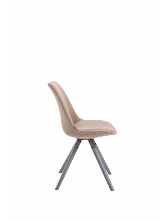 Silla de visita tela Toulouse redonda gris, taupe Silla de visita tela Toulouse redonda gris, taupe