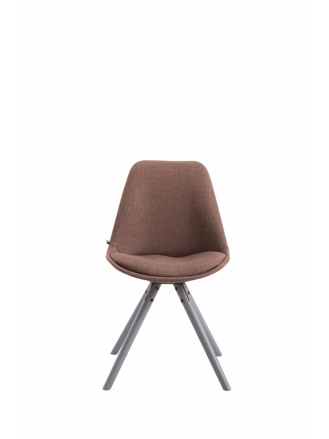 Silla de visita tela Toulouse redonda gris, marrón