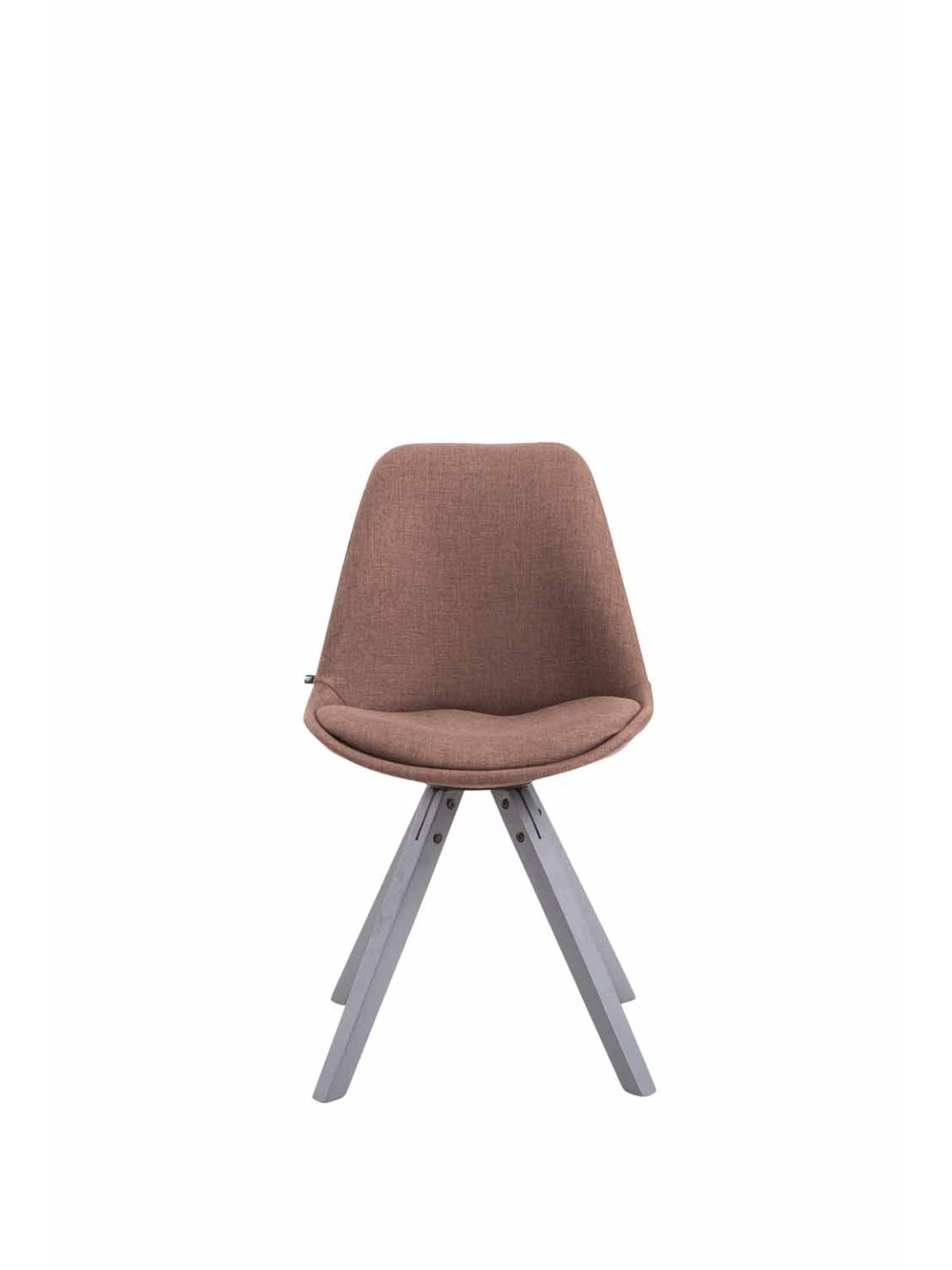 Silla de visita tela Toulouse Cuadrada gris, marrón