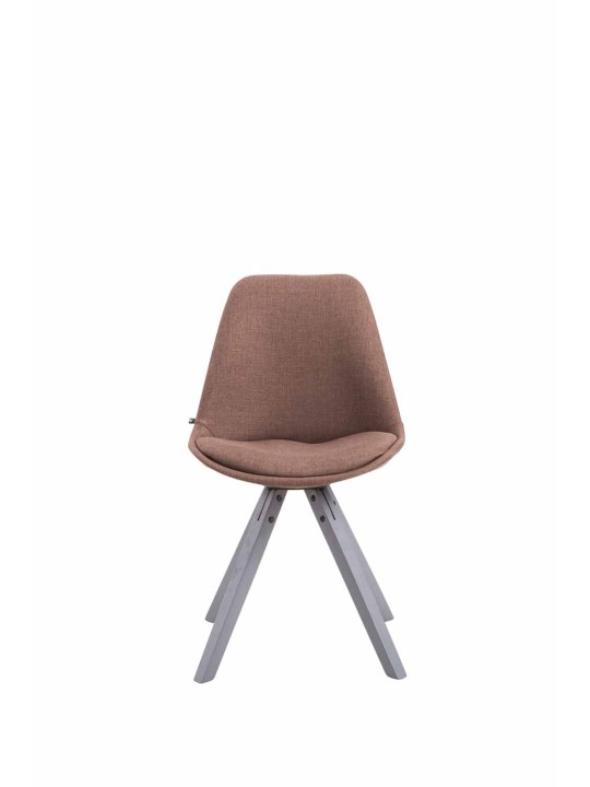 Silla de visita tela Toulouse Cuadrada gris, marrón Silla de visita tela Toulouse Cuadrada gris, marrón
