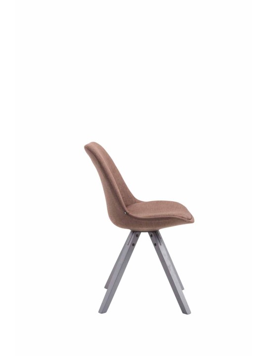 Silla de visita tela Toulouse Cuadrada gris, marrón Silla de visita tela Toulouse Cuadrada gris, marrón