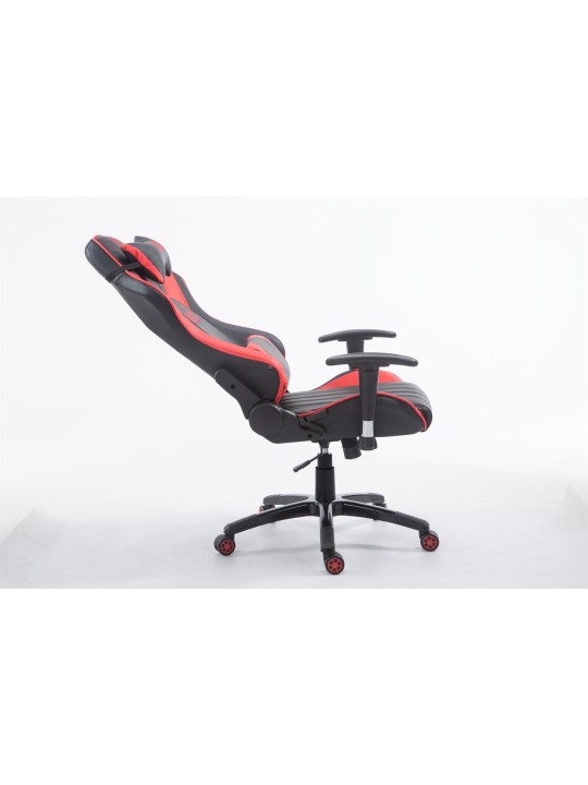 Silla de oficina Racing Shift X2 de cuero artificial sin reposapiés, negro/rojo