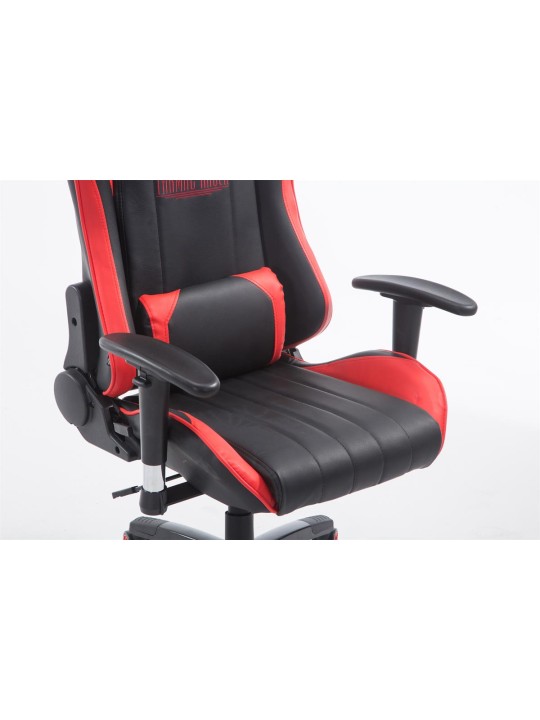 Silla de oficina Racing Shift X2 de cuero artificial sin reposapiés, negro/rojo