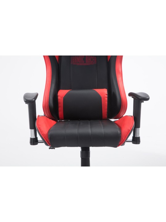 Silla de oficina Racing Shift X2 de cuero artificial sin reposapiés, negro/rojo