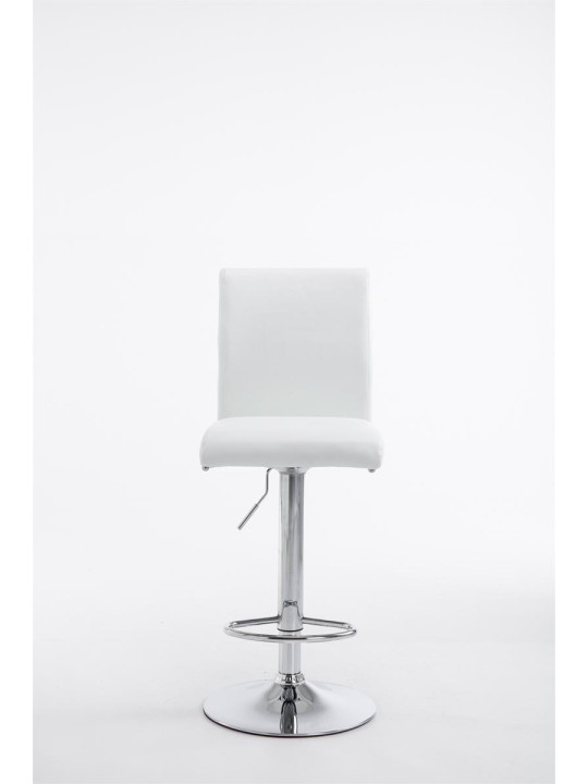 Juego de 2 taburetes de bar Colonia piel sintética cromado, blanco Juego de 2 taburetes de bar Colonia piel sintética cromado, blanco
