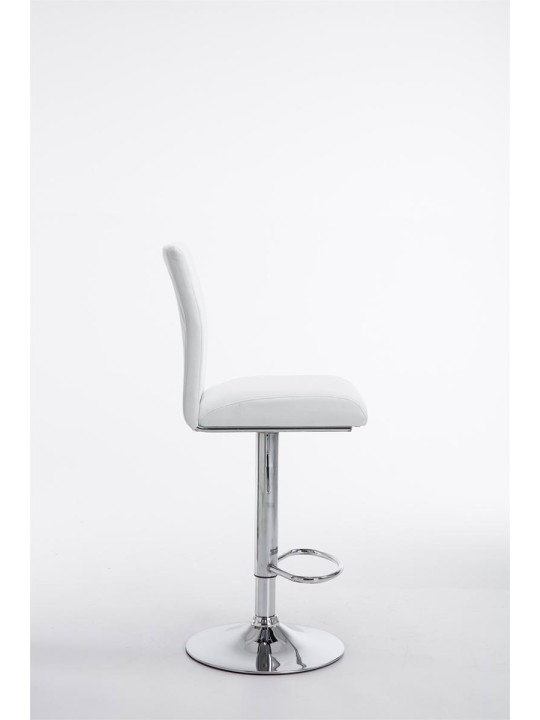Juego de 2 taburetes de bar Colonia piel sintética cromado, blanco Juego de 2 taburetes de bar Colonia piel sintética cromado, blanco