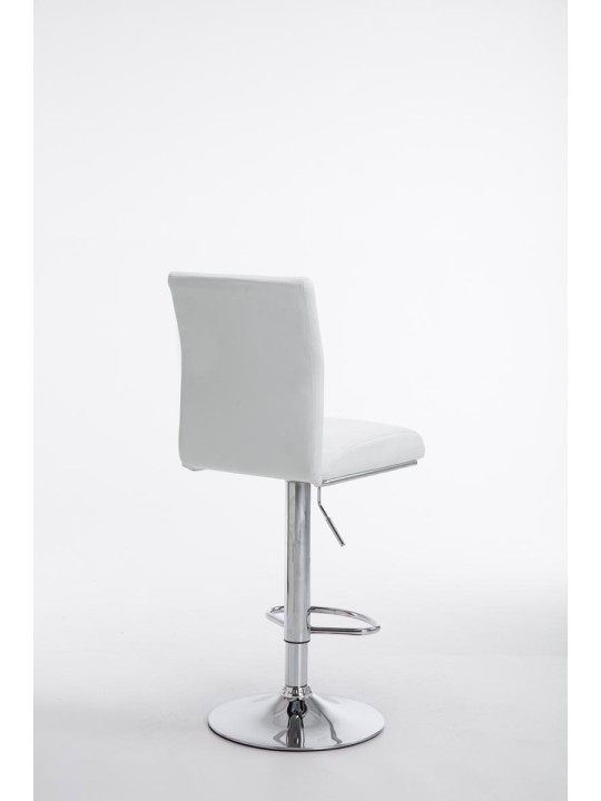 Juego de 2 taburetes de bar Colonia piel sintética cromado, blanco Juego de 2 taburetes de bar Colonia piel sintética cromado, blanco