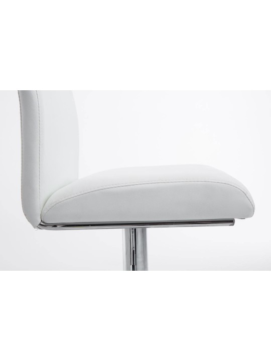 Juego de 2 taburetes de bar Colonia piel sintética cromado, blanco Juego de 2 taburetes de bar Colonia piel sintética cromado, blanco